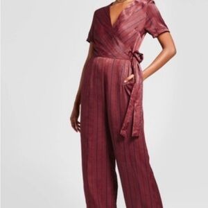 Xhilaration Women's Burgundy and Blue Jumpsuit